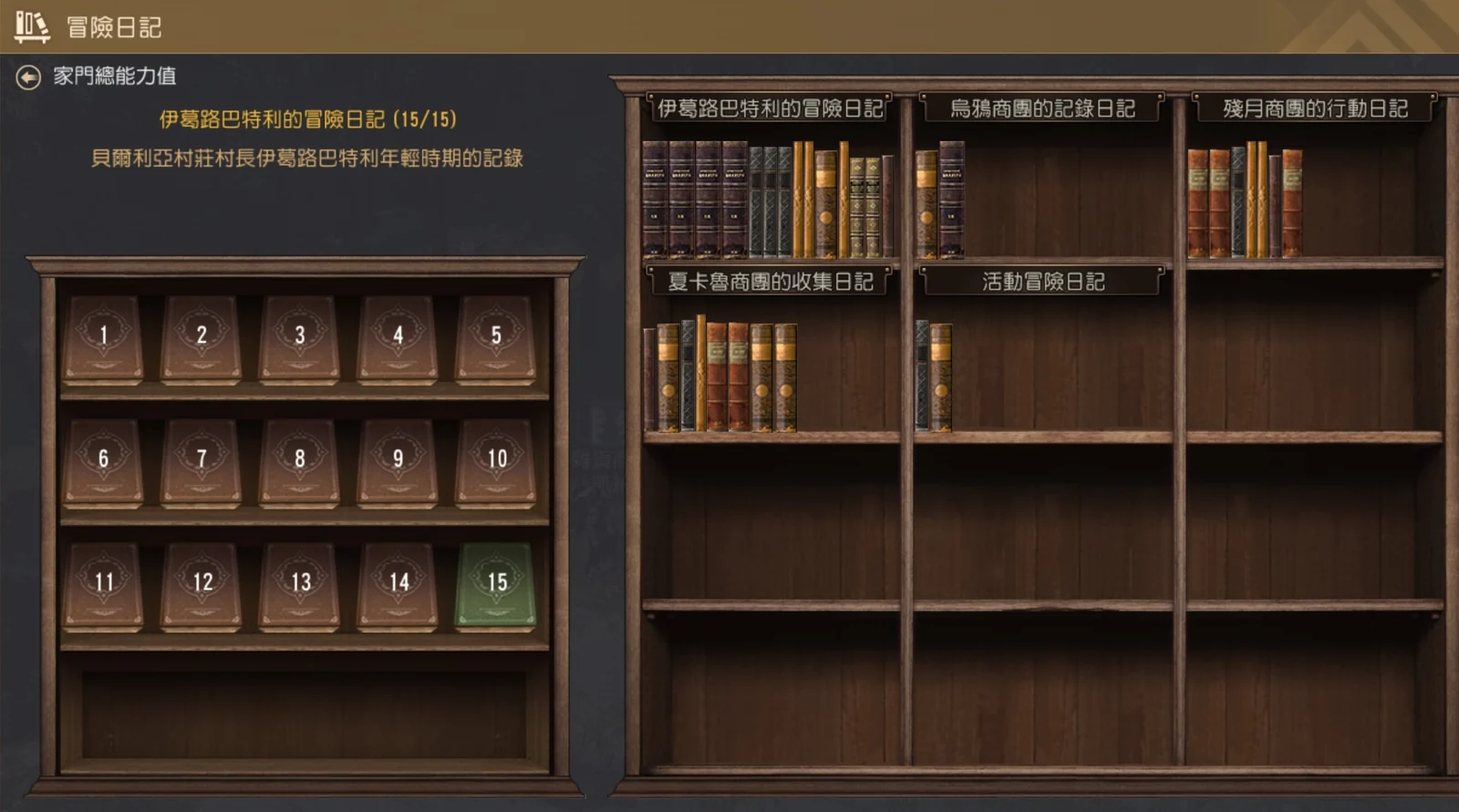 冒险日记书柜 · 图示 1